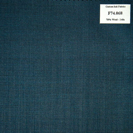 F74.068 Kevinlli V6 - Vải Suit 70% Wool - Xanh Dương Trơn